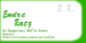 endre ratz business card